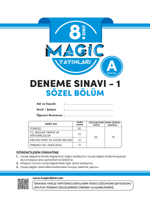 8.Sınıf Magic Sözel Deneme - 1